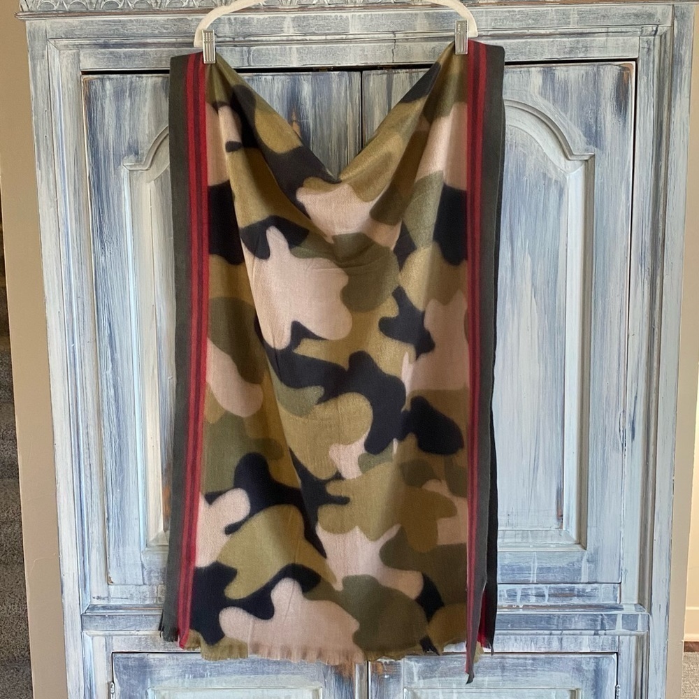 Camo Red Stripe Scarf/Wrap